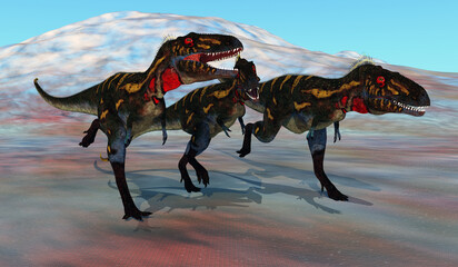 Nanotyrannus Dinosaurs Hunting - Nanotyrannus was a carnivorous theropod dinosaur that lived in North America during the Cretaceous Period.