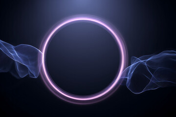 minimalistic visual of a virtual assistant as a pulsing circle with subtle wave animations