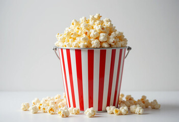 Bucket of Popcorn white background