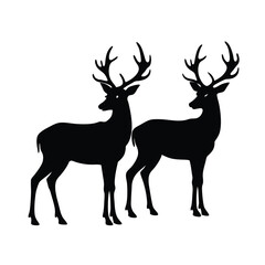 Obraz premium black wild deer silhouette vector classic and simple