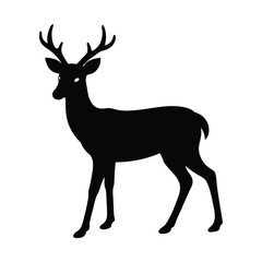Fototapeta premium black wild deer silhouettes vector sleek and minimal