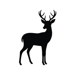 Fototapeta premium black silhouettes of wild deers