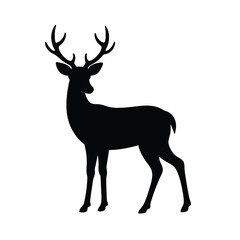 Obraz premium black wild deer silhouette vector classic and simple