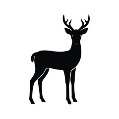 Fototapeta premium Single Deer Silhouette Vector Modern and Minimal