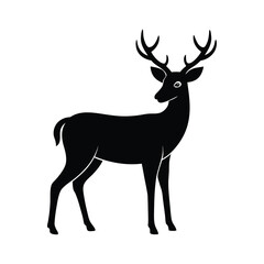 Fototapeta premium Single Deer Silhouette Vector Modern and Minimal