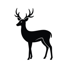 Obraz premium Single Deer Silhouette Vector Sleek and Minimalist