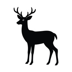 Obraz premium Single Deer Silhouette Vector Smooth and Refined