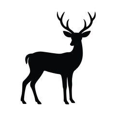 Obraz premium Single Deer Silhouette Vector Sleek and Minimalist