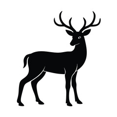 Fototapeta premium deer silhouette single vector elegant and bold outline