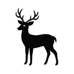 Fototapeta premium Deer Silhouette Single Vector Icon Simple and Clean