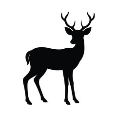 Fototapeta premium wild deer silhouette vector black clean