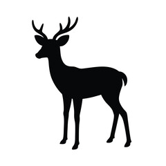 Obraz premium Vector of a Single Deer Silhouette Natural and Graceful