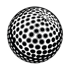 black and white golf ball vector
