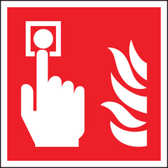 Fire Alarm Call Point Symbol Sign - ISO 7010 F005 Fire Safety Sign