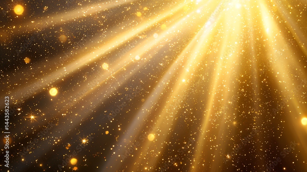 Poster bright light burst radiating warmth and energy with golden beams of sunlight creating an inviting an