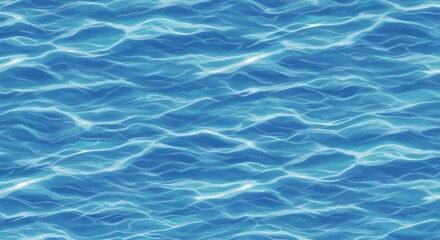 Seamless Ocean Water Texture with Blue Waves - Top View

