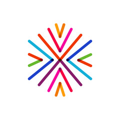 Colorful logo design concept vector. People team community event group modern symbol logo Template Vector