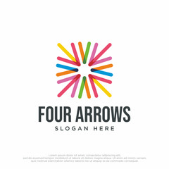 Colorful logo design concept vector. People team community event group modern symbol logo Template Vector