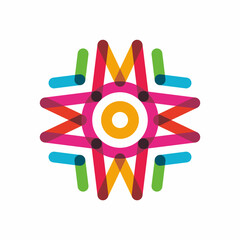 Colorful logo design concept vector. Letter M modern symbol logo Template Vector