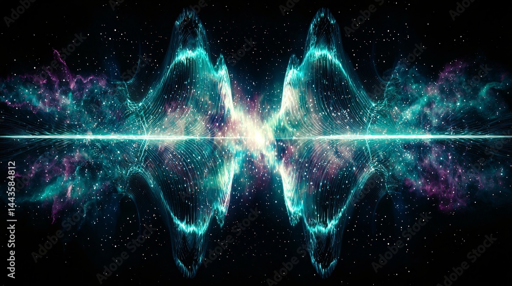 Poster enigmatic sound wave pulsating in the dark creating an intriguing visual representation of energy an