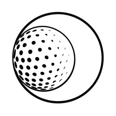 black and white button golf ball vector