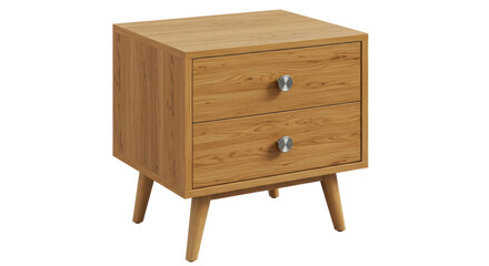 Isolated Mid-Century Modern Wooden Nightstand