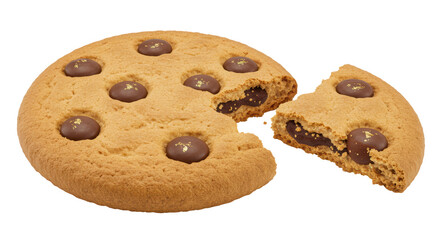 Isolated Cookie with Chocolate Chips