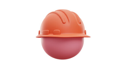 Isolated Pink and Orange Construction Helmet Safety Gear