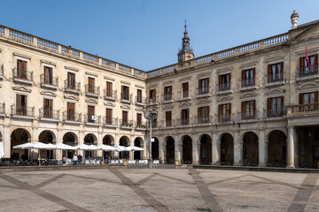 Fototapeta premium Vitoria, Spain - September 1, 2024. New Square and city hall. Vitoria-Gasteiz, Spain