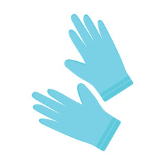 Medical latex gloves in flat design. Doctor or nurse hand protection. Vector illustration isolated.