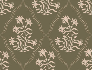 Hand drawn colourful geometric flowers, seamless patterns with floral for fabric, textiles, clothing, wrapping paper, backdrop, banner, illustration, abstract backgrounds.
