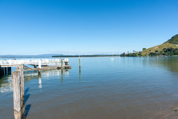Pier of Salisbury Wharf at one end of Pilot Bay Mount Maunganui