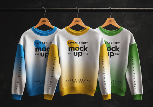 Hanging Sweatshirt Mockup for Fashion Brand and Apparel Design