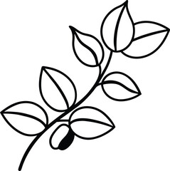 vector black silhouette of a plant