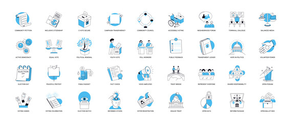 civic engagement political renewal collection depicting community participation transparent governance democratic processes