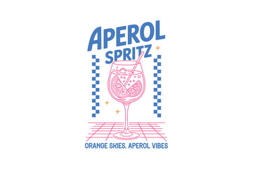 Aperol Spritz, Summer Cocktail SVG T Shirt Design