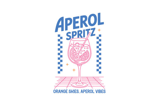 Aperol Spritz, Summer Cocktail SVG T Shirt Design