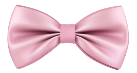 Elegant pink bow tie on a transparent background, perfect for formal occasions, fashion, or gift wrapping