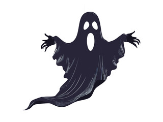 Simple Smiling Ghost Vector Graphic