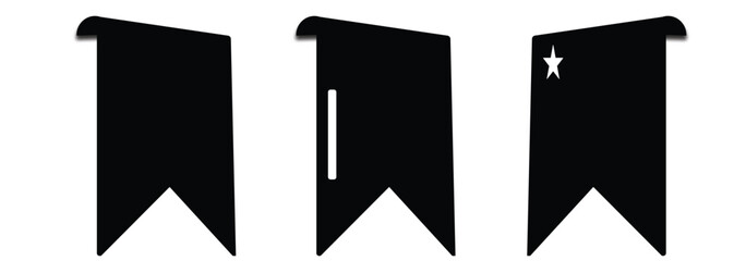 set of bookmark icon vector 