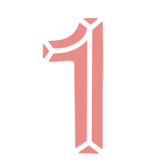 vector illustration of a geometric gem stone number 1