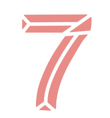 vector illustration of a geometric gem stone number 7