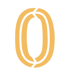 vector illustration of a geometric gem stone number 0