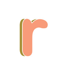 vector illustration of a lowercase r