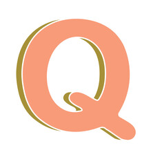 vector illustration of an uppercase Q