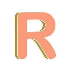 vector illustration of an uppercase R