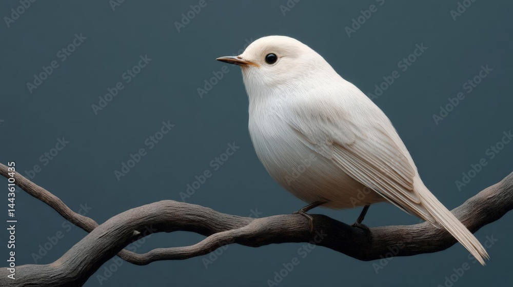 Aufkleber photograph of a small bird perched on a thin branch. the bird is facing towards the right side of th
