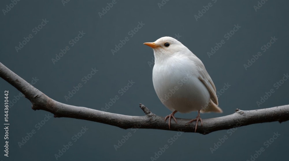 Aufkleber photograph of a small bird perched on a thin branch. the bird is facing towards the right side of th