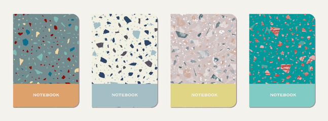 Notebook cover design. Terrazzo abstract
