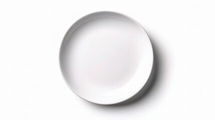 Empty White Plate on Light Background for Culinary Display Purpose